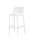 Set of Two 30" Taupe Heavy Duty Plastic Low Back Outdoor Bar Height Chairs