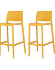 Set of Two 30" Taupe Heavy Duty Plastic Low Back Outdoor Bar Height Chairs