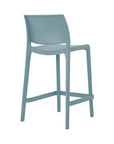Set of Two 26" Baby Blue Heavy Duty Plastic Low Back Outdoor Counter Height Bar Chairs