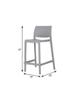 Set of Two 26" Taupe Heavy Duty Plastic Low Back Outdoor Counter Height Bar Chairs