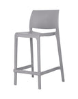 Set of Two 26" Taupe Heavy Duty Plastic Low Back Outdoor Counter Height Bar Chairs