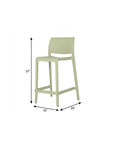 Set of Two 26" Taupe Heavy Duty Plastic Low Back Outdoor Counter Height Bar Chairs