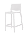 Set of Two 26" Taupe Heavy Duty Plastic Low Back Outdoor Counter Height Bar Chairs