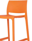Set of Two 26" Taupe Heavy Duty Plastic Low Back Outdoor Counter Height Bar Chairs