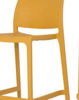 Set of Two 26" Taupe Heavy Duty Plastic Low Back Outdoor Counter Height Bar Chairs