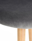 Set of Two Gray and Oak Velvet and Metal Dining Side Chairs