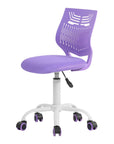Turquoise and White Adjustable Height Swivel Rolling Office Chair