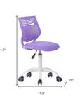 Turquoise and White Adjustable Height Swivel Rolling Office Chair