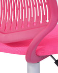 Turquoise and White Adjustable Height Swivel Rolling Office Chair