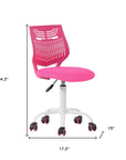 Turquoise and White Adjustable Height Swivel Rolling Office Chair