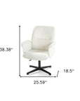 Off White and Black Boucle Adjustable Height Swivel Executive Office Chair