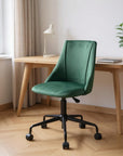 Green and Black Adjustable Height Swivel Rolling Office Chair