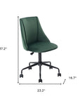 Green and Black Adjustable Height Swivel Rolling Office Chair