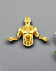 6" X 4" Gold Resin Bursting Man Hanging Dimensional Sculpture