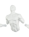 6" X 4" White Resin Bursting Man Hanging Dimensional Sculpture