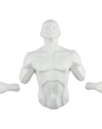 6" X 4" White Resin Bursting Man Hanging Dimensional Sculpture