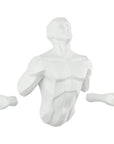 6" X 4" White Resin Bursting Man Hanging Dimensional Sculpture