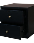 Two Piece Black Solid and Manufactured Wood Bedroom Set