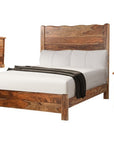 Three Piece Brown Solid Wood Bedroom Set