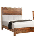 Three Piece Brown Solid Wood Bedroom Set