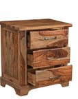 Three Piece Brown Solid Wood Bedroom Set
