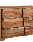 Three Piece Brown Solid Wood Bedroom Set