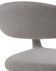 Set of Two Gray And Silver Upholstered Polyester Open Back Dining Arm Chairs