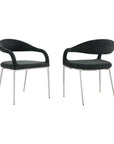 Set of Two Gray And Silver Upholstered Polyester Open Back Dining Arm Chairs