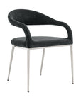 Set of Two Gray And Silver Upholstered Polyester Open Back Dining Arm Chairs