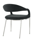 Set of Two Gray And Silver Upholstered Polyester Open Back Dining Arm Chairs