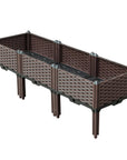 47" X 16" Dark Brown Heavy Duty Plastic Rectangular Self Watering Raised Garden Bed
