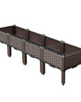 16" Dark Brown Plastic Indoor Outdoor Rectangular Planter Box