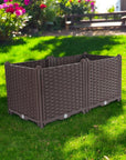 32" X 16" Dark Brown Heavy Duty Plastic Rectangular Self Watering Planter Box