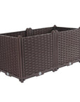 32" X 16" Dark Brown Heavy Duty Plastic Rectangular Self Watering Planter Box