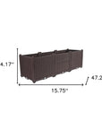 47" X 16" Dark Brown Heavy Duty Plastic Rectangular Self Watering Planter Box