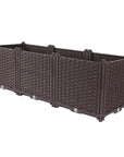 47" X 16" Dark Brown Heavy Duty Plastic Rectangular Self Watering Planter Box