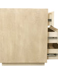 24" Natural Solid Wood Three Drawer Nightstand