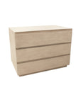 24" Natural Solid Wood Three Drawer Nightstand