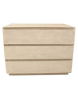 24" Natural Solid Wood Three Drawer Nightstand