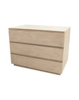 24" Natural Solid Wood Three Drawer Nightstand