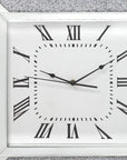 24" Silver Glass Silent Analog Square Wall Clock