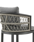 40" Gray Metal Outdoor Bar Height chair with Footrest