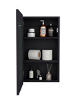 15" Black Wood Floating Bathroom Vanity