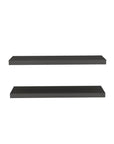 32" Set Of Two Dark Gray Wood Wall Mounted Floating Shelves