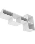 47" White Wood Wall Mounted Cubby Shelf