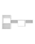 47" White Wood Wall Mounted Cubby Shelf