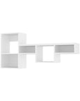 47" White Wood Wall Mounted Cubby Shelf