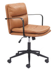 Brown and Black Adjustable Height Swivel Rolling Office Chair