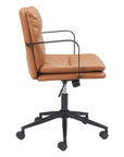 Brown and Black Adjustable Height Swivel Rolling Office Chair