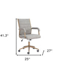 Gray and Bronze Adjustable Height Swivel Rolling Office Chair